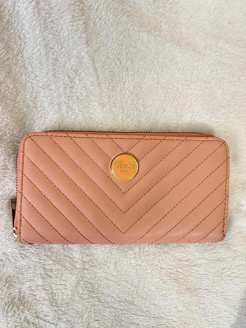 Giselle Paris Pink Quilted Wallet - Y2K Coquette Long Zip Purse