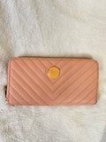 Giselle Paris Pink Quilted Wallet - Y2K Coquette Long Zip Purse