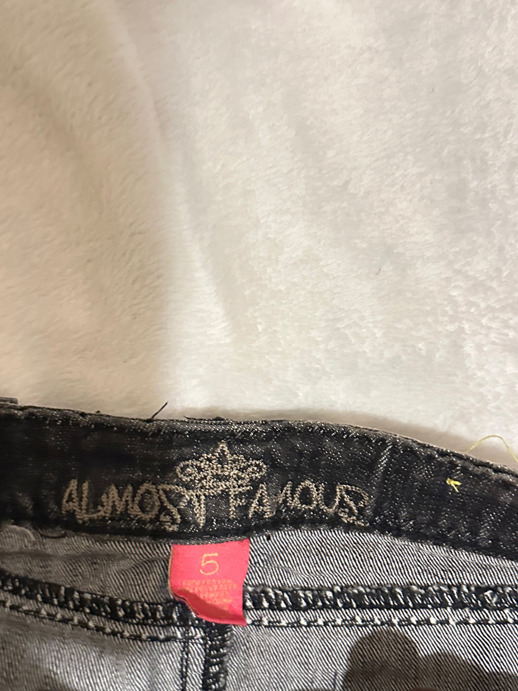 Almost Famous Y2K Studded Denim Mini Skirt Black Wash Size 5 Juniors
